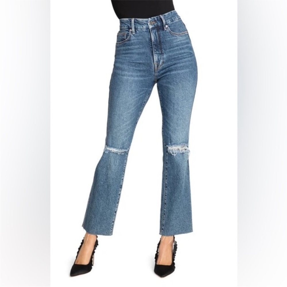 Good American Good Curve Straight Raw Hem Jeans | Size 2